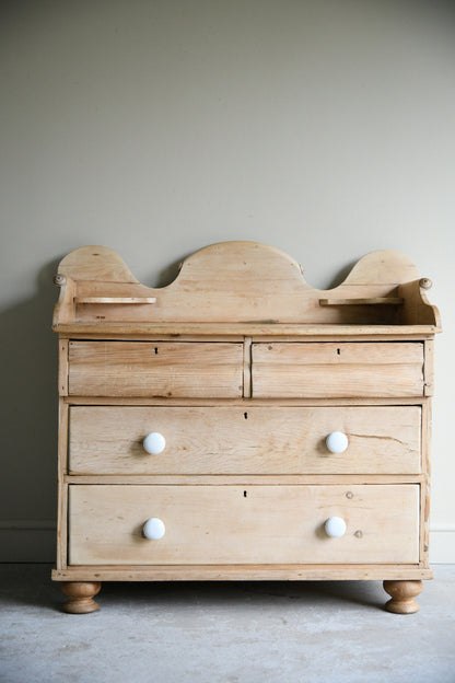 19th Century Stripped Pine Washstand Chest