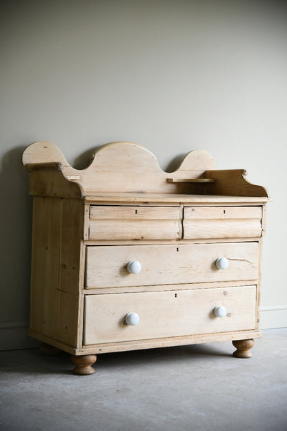 19th Century Stripped Pine Washstand Chest