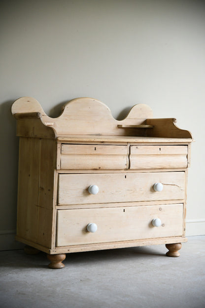 19th Century Stripped Pine Washstand Chest