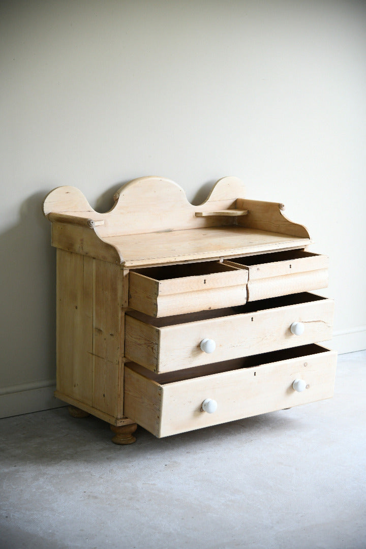 19th Century Stripped Pine Washstand Chest