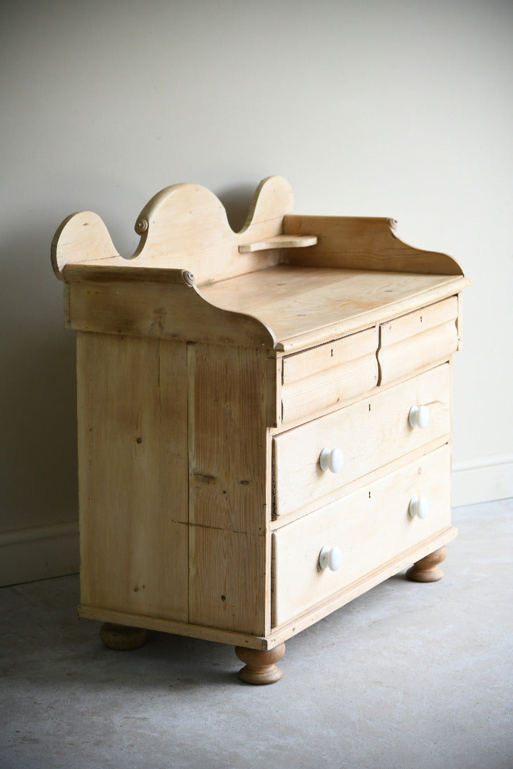 19th Century Stripped Pine Washstand Chest