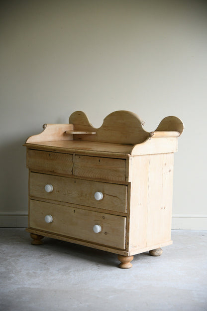 19th Century Stripped Pine Washstand Chest