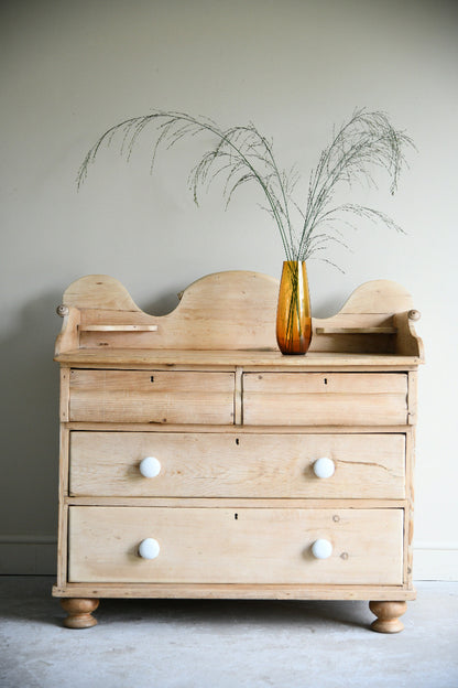 19th Century Stripped Pine Washstand Chest