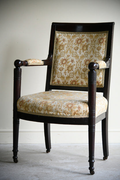 Pair of Antique Mahogany Empire Revival Armchairs
