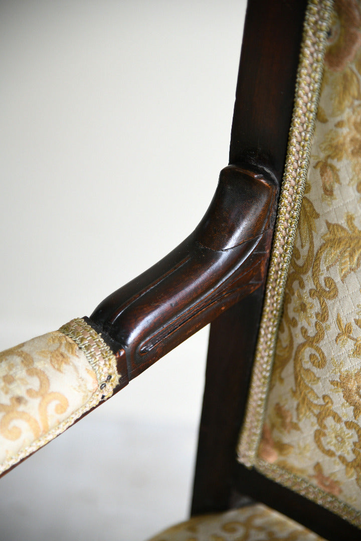 Pair of Antique Mahogany Empire Revival Armchairs