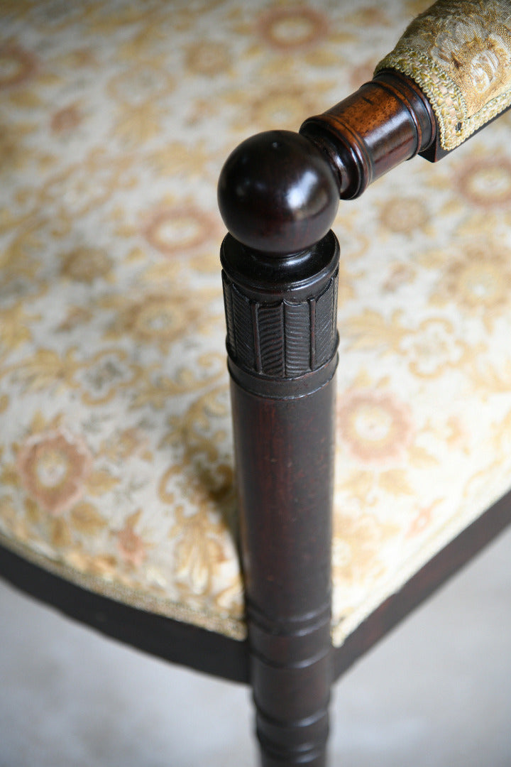 Pair of Antique Mahogany Empire Revival Armchairs