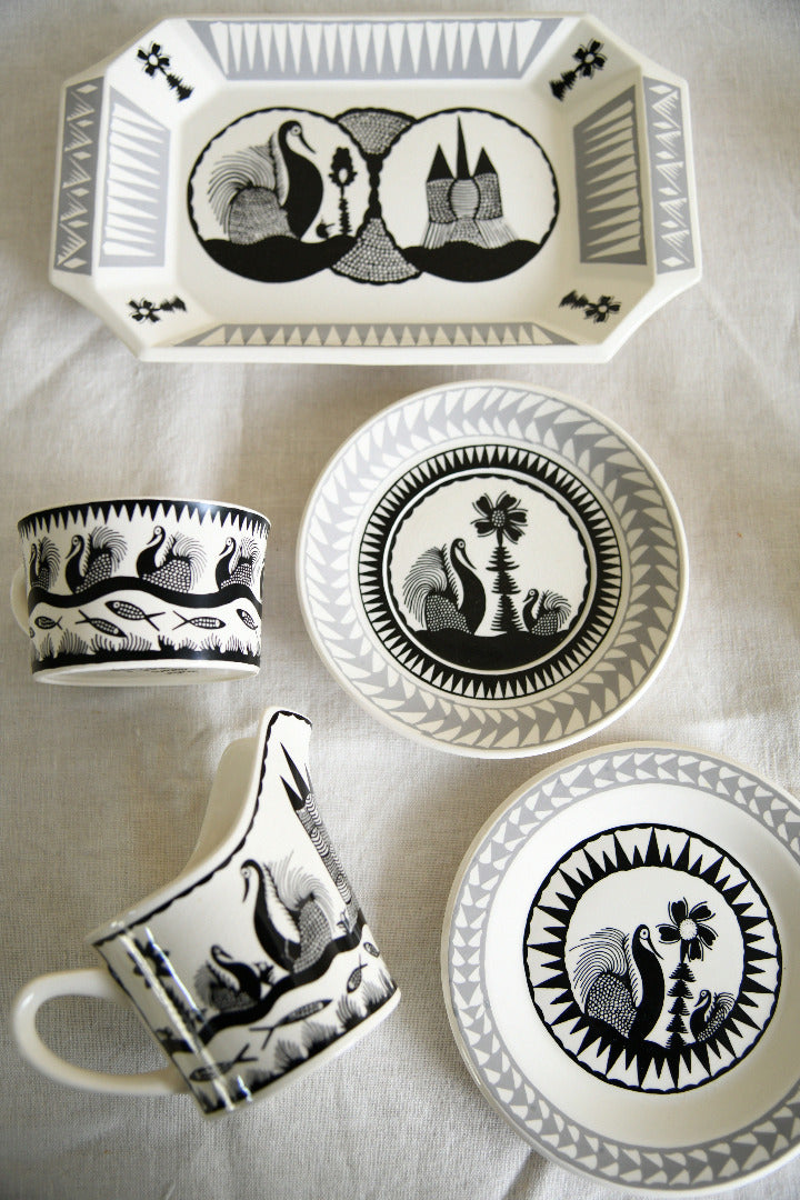 Scottie Wilson for Royal Worcester Crown Ware Tea Set