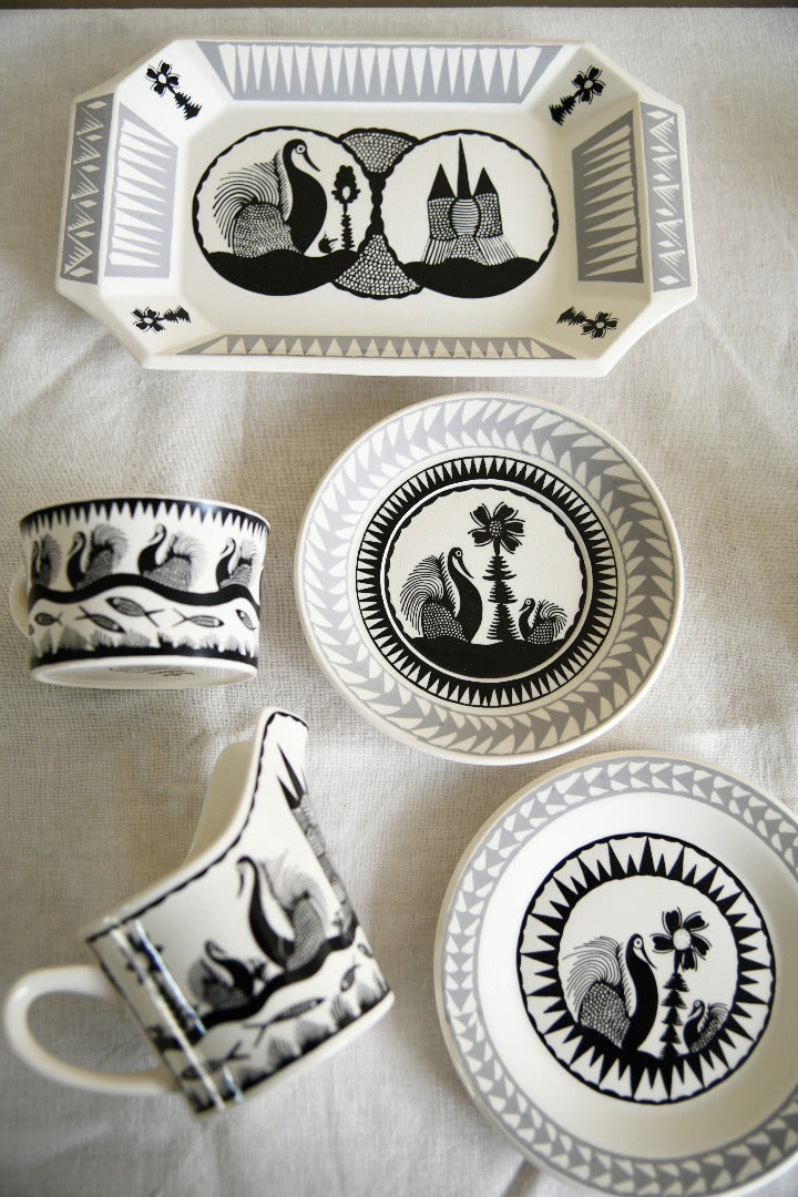 Scottie Wilson for Royal Worcester Crown Ware Tea Set