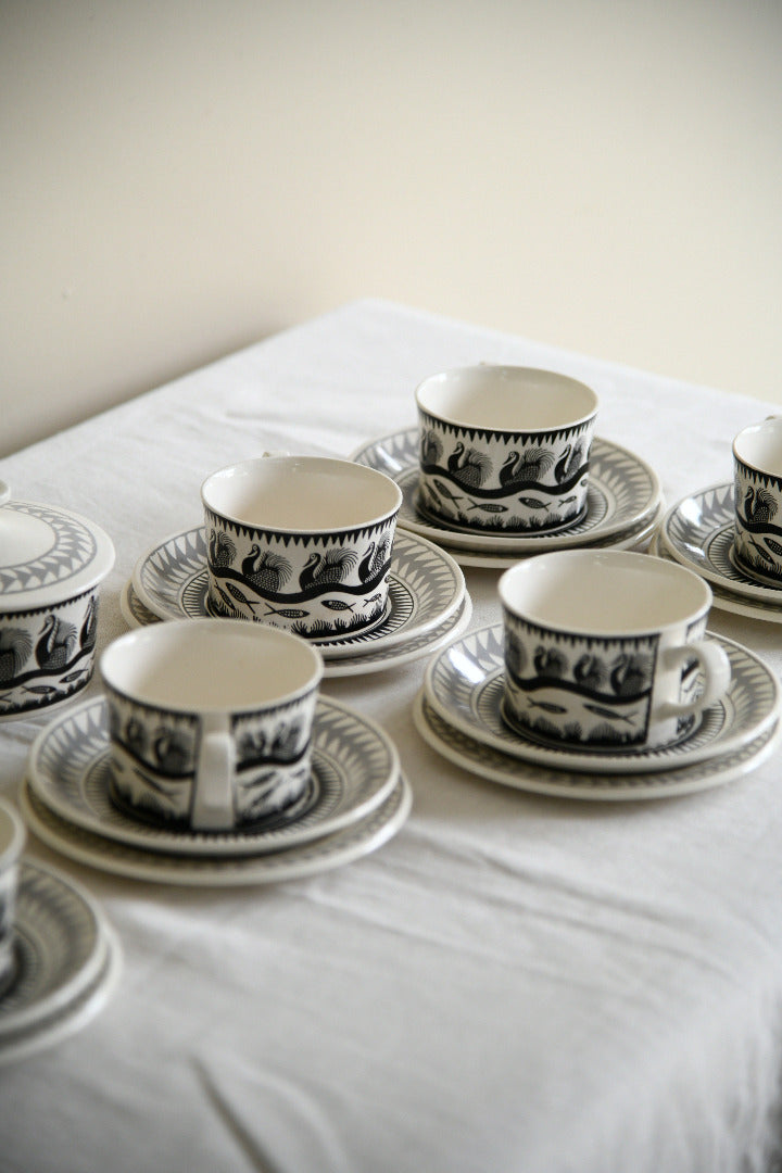 Scottie Wilson for Royal Worcester Crown Ware Tea Set