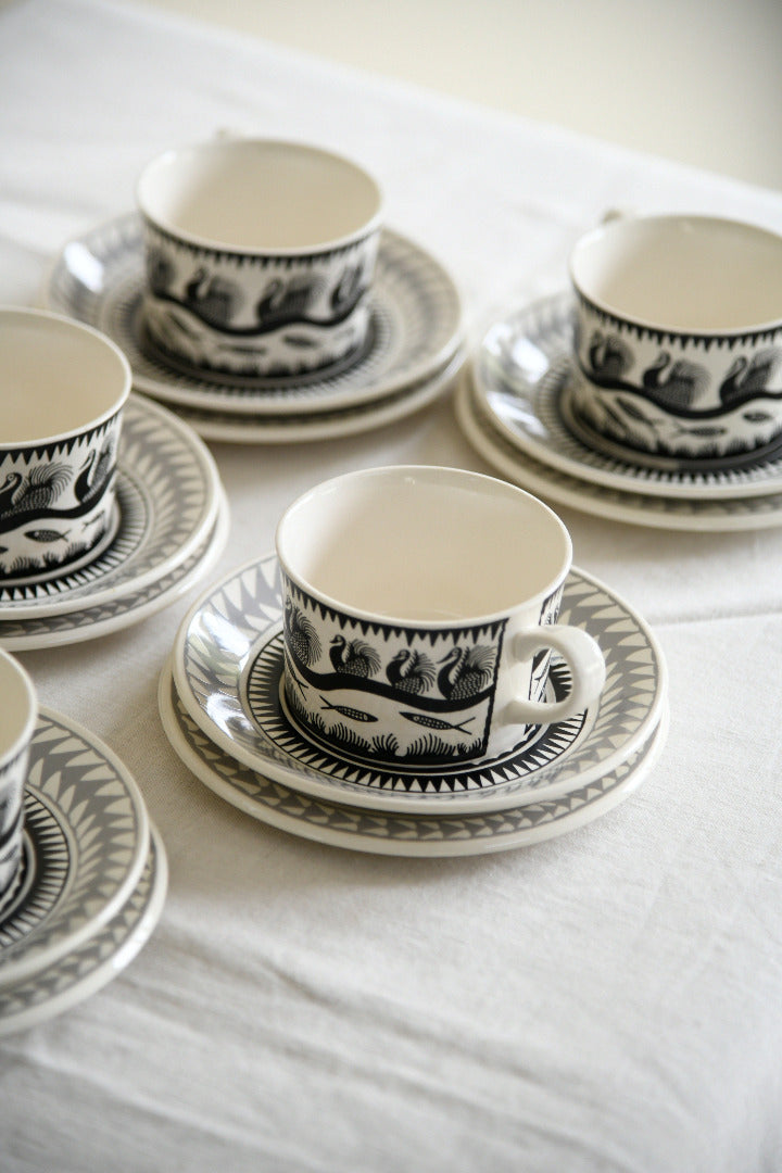 Scottie Wilson for Royal Worcester Crown Ware Tea Set