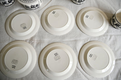 Scottie Wilson for Royal Worcester Crown Ware Tea Set