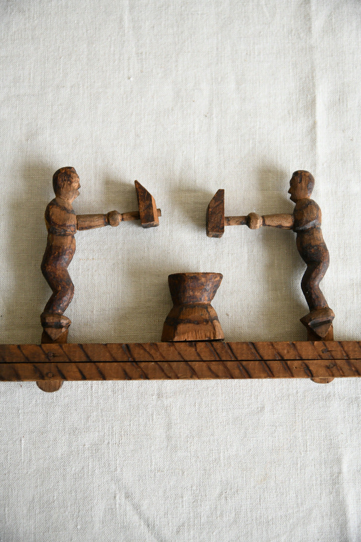 Carved Wooden Folk Toy ? Blacksmiths at the Anvil