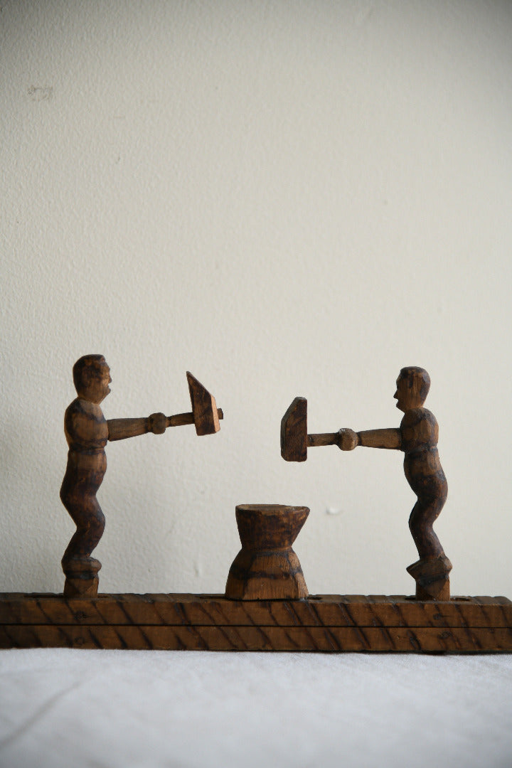 Carved Wooden Folk Toy ? Blacksmiths at the Anvil