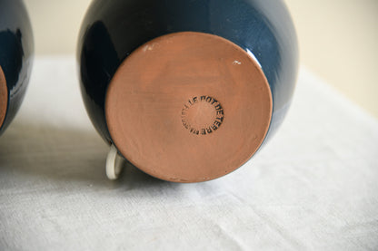 Pair of Le Pot de Terre Navy Ceramic Table Lamps