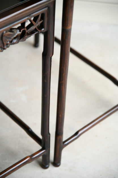 Antique Chinese Carved Hardwood Quartetto Nest of Tables