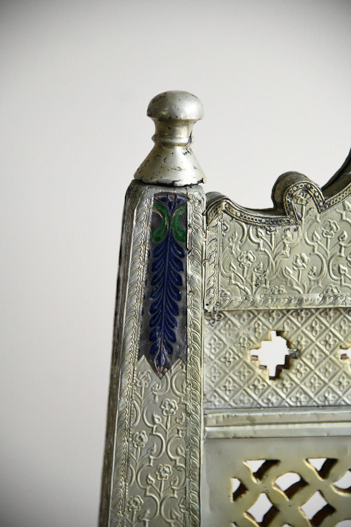 Pair of Vintage Indian Silvered Pidha Chairs
