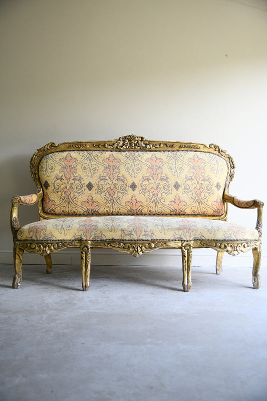 Louis XV Style Vintage Giltwood Sofa