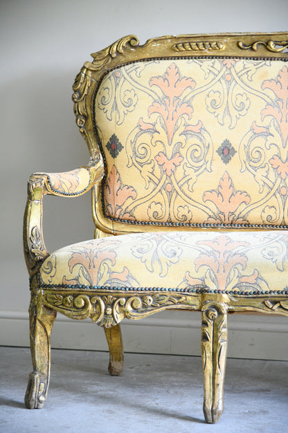Louis XV Style Vintage Giltwood Sofa