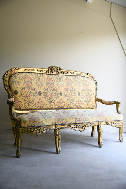 Louis XV Style Vintage Giltwood Sofa