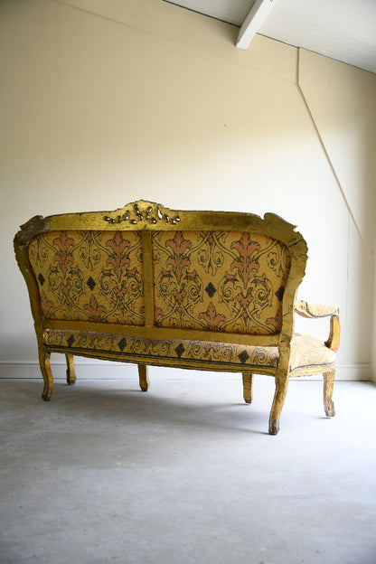 Louis XV Style Vintage Giltwood Sofa