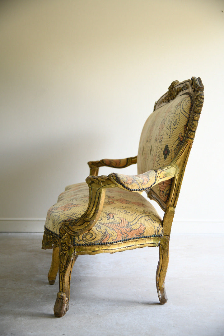 Louis XV Style Vintage Giltwood Sofa