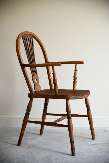 19th Century Elm and Beech Windsor Armchair
