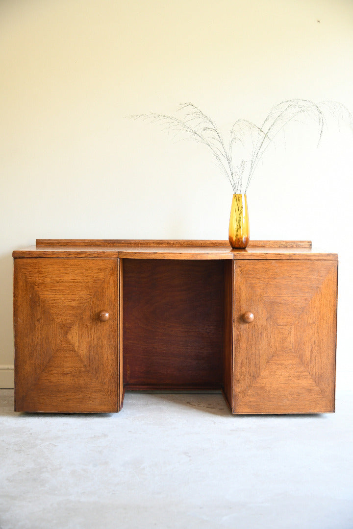 Mid Century Oak Kneehole Dressing Table / Small Desk