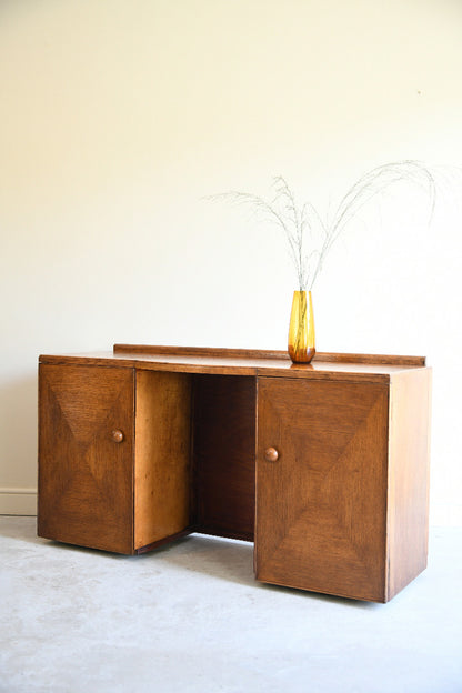 Mid Century Oak Kneehole Dressing Table / Small Desk