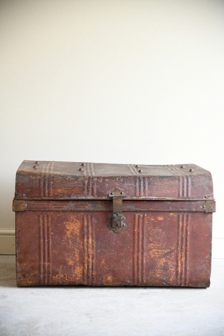 Edwardian Painted Tin Trunk