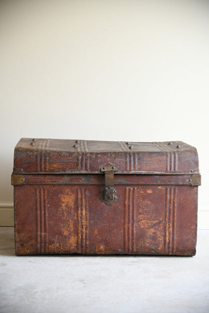 Edwardian Painted Tin Trunk