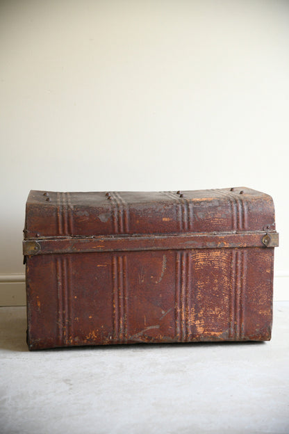 Edwardian Painted Tin Trunk