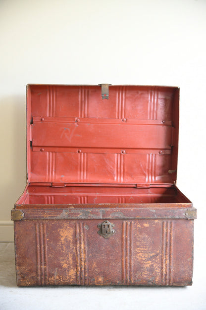 Edwardian Painted Tin Trunk