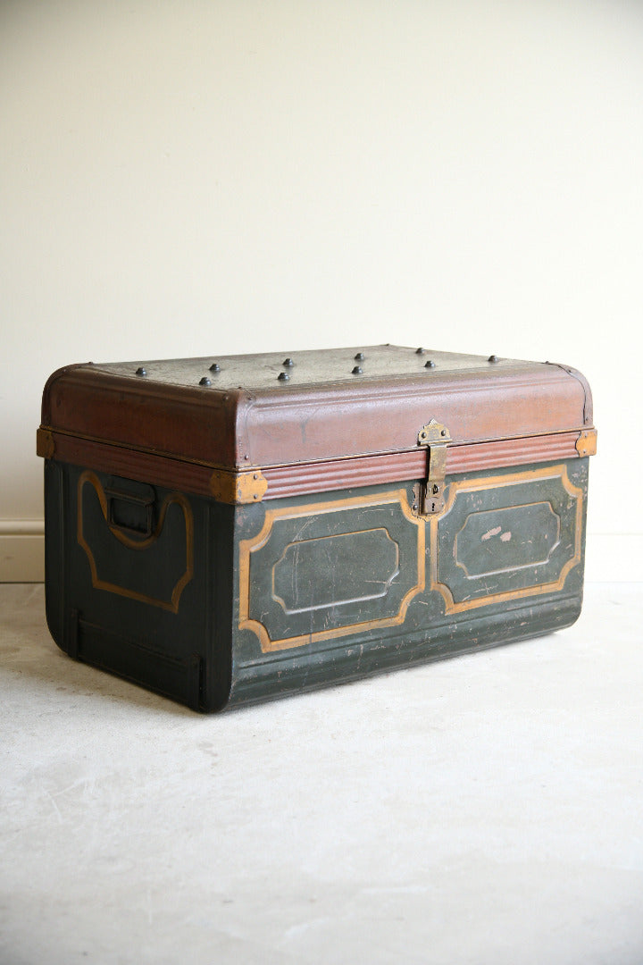 Antique Painted Tin Trunk