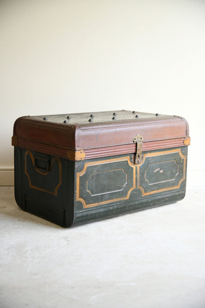 Antique Painted Tin Trunk
