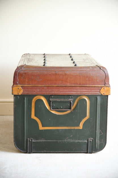 Antique Painted Tin Trunk