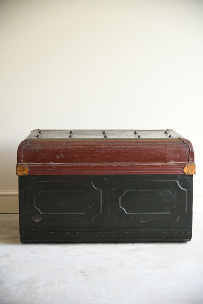 Antique Painted Tin Trunk