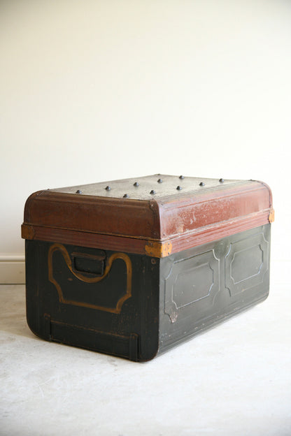 Antique Painted Tin Trunk