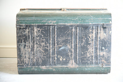 Antique Painted Tin Trunk