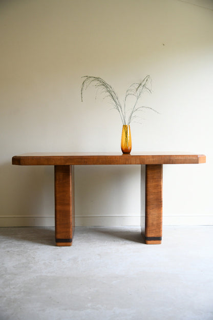 1930s Art Deco Walnut Console Table