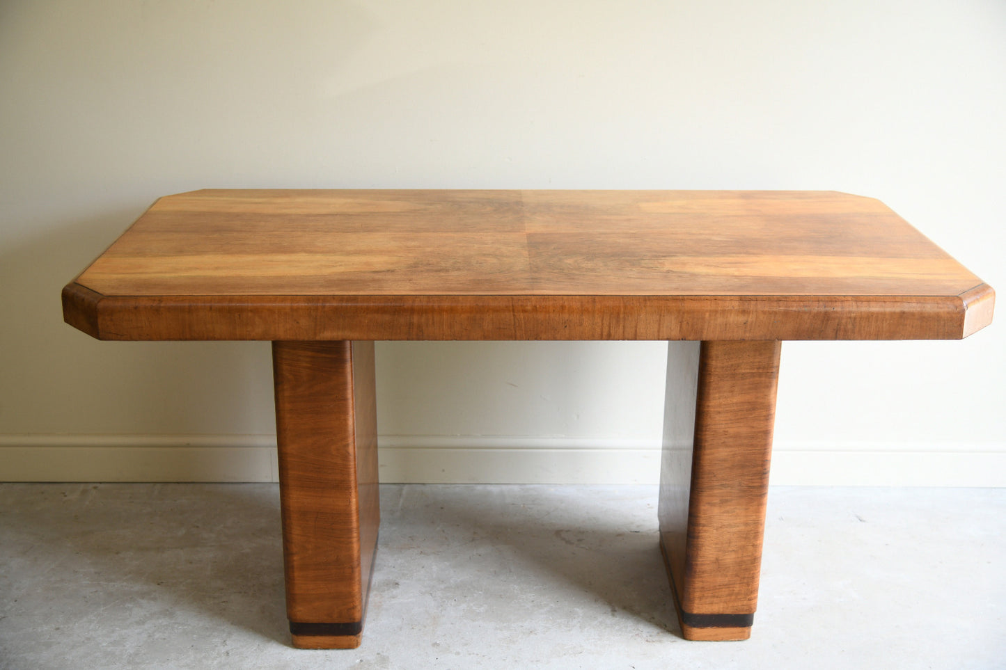 1930s Art Deco Walnut Console Table