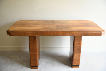 1930s Art Deco Walnut Console Table
