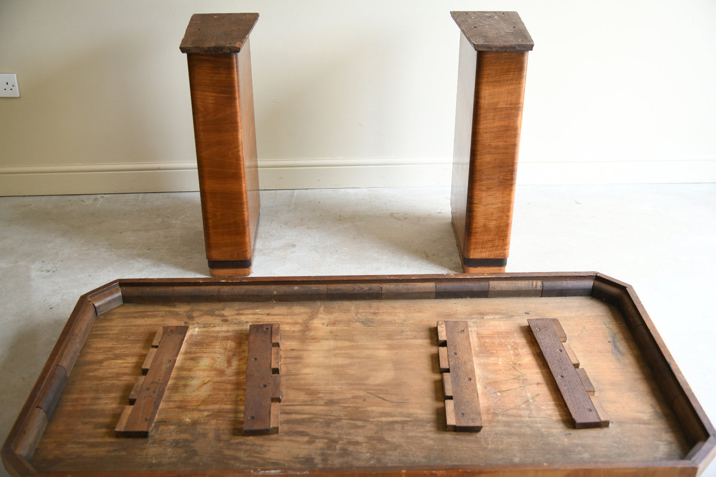 1930s Art Deco Walnut Console Table