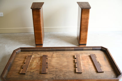 1930s Art Deco Walnut Console Table