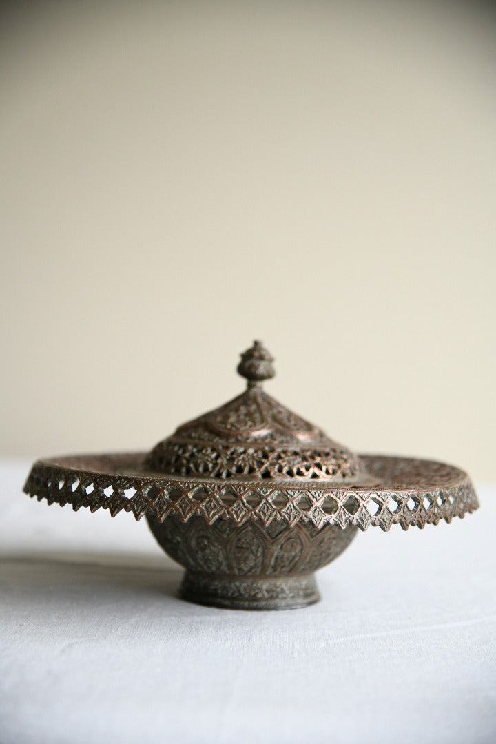 Kashmiri Pierced Copper Lidded Dish