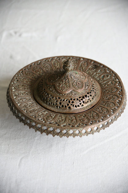 Kashmiri Pierced Copper Lidded Dish