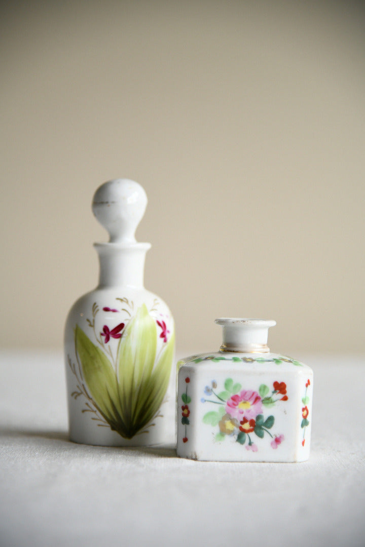 Antique Floral Porcelain Scent Bottles