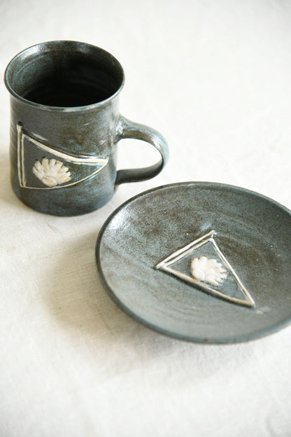 Studio Pottery Mug and Plate Set