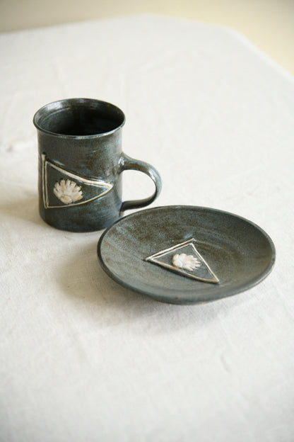 Studio Pottery Mug and Plate Set
