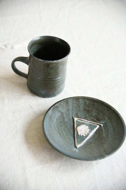 Studio Pottery Mug and Plate Set