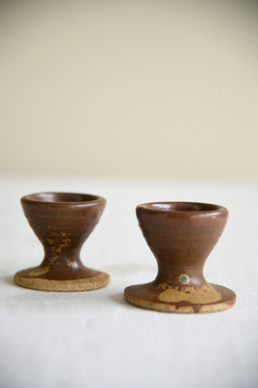 Pair of Vintage Studio Pottery Egg Cups